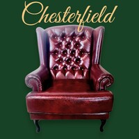 Eredeti Angol chesterfield bőr füles fotel B140