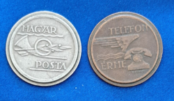 2 darab Magyar Posta-Telefon Tantusz (174)