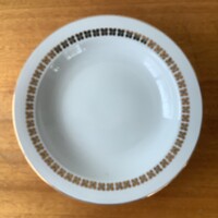 Alföldi Porcelán mély tányér arany virág mintával 2 db