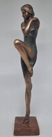 Czobor Sándor "Balerina" c. bronz, eredetiségigazolás, ingyen posta