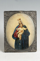 Antik orosz ikon, festett "Madonna a gyermek Jézussal" jelenettel (24-1467)