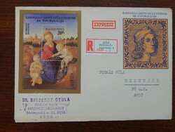 Expressz ajánlott FDC: 1983. Festmény (XXI.) - Raffaelo - pt. blokk - Esterházy madonna