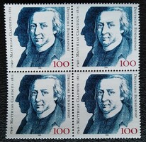 N1473n / Németország 1990 Matthias Claudius költő bélyeg postatiszta négyestömb