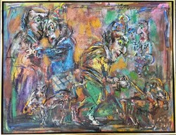 Tóth Ernő - Tékozló fiú 100 x 130 cm olaj, vászon, keretezve