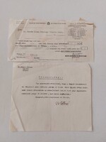Régi irat 1938 ügyvédi banki papír 2 db