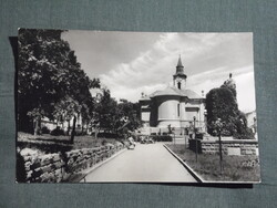 Képeslap,Sátoraljaújhely,Szabadság tér,templom látkép részlet, 1961-