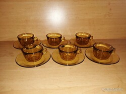 Pirex amber glass coffee cup set - 6 people (po-4)