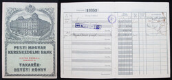 Pesti Magyar Kereskedelmi Bank betétkönyv - Győri fiók: Baross út 14.