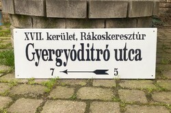 Gyergyóditró utca (85 cm x 30 cm) - peremes utcatábla, zománctábla