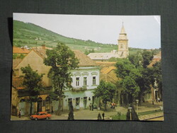 Képeslap,Sátoraljaújhely,Kossuth tér,utca látkép,részlet, 1984-