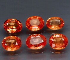 Padparadsha zafírok 6x4 mm es teljes tűz, kezeletlen  Winza Tanzania