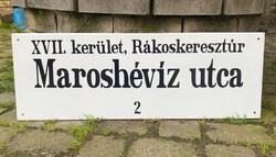 Maroshévíz utca (85 cm x 30 cm) - peremes utcatábla, zománctábla