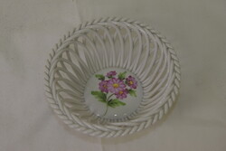 Herendi áttört mintás porcelán kosár tálka A234