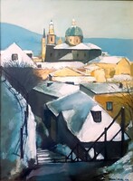 Kovács Tamás Vilmos - Salzburg 80 x 60 cm olaj, farost 1994
