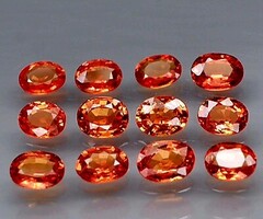 Padparadsha zafírok 3×4 mm es teljes tűz, kezeletlen  Winza Tanzania