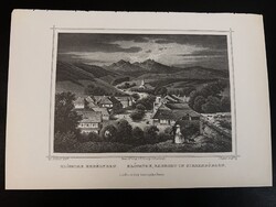 Előpatak Erdélyben - Hunfalvy - Rohbock acélmetszet, reprint, Erdély, Románia