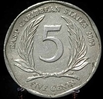 Kelet Karibi Államok 5 cent, 2004 C05A4