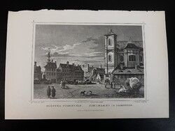 Széntér Pozsonyban - Hunfalvy - Rohbock acélmetszet, reprint Felvidék, Szlovákia