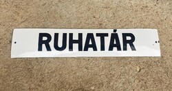 Ruhatár - domború zománctábla (zománc tábla)