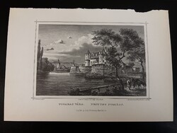 Fogaras vára - Hunfalvy - Rohbock acélmetszet, reprint, Erdély, Románia
