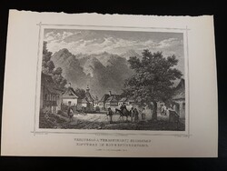 Veszteglő a verestoronyi szorosban - Hunfalvy - Rohbock acélmetszet, reprint, Erdély, Románia