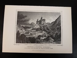 Törcsvár a Törcsvári szorosban - Hunfalvy - Rohbock acélmetszet, reprint, Erdély, Románia