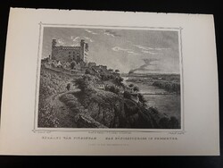 Királyi vár Pozsonyban - Hunfalvy - Rohbock acélmetszet, reprint Felvidék, Szlovákia