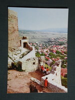 Képeslap,Sümeg,Vár,városi látkép részlet, 1967-