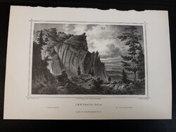 Detunata Gola - Hunfalvy - Rohbock acélmetszet, reprint, Erdély, Románia