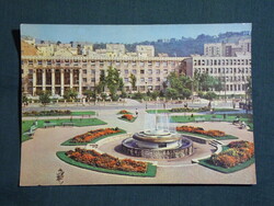 Képeslap,Salgótarján,Lenin tér,park,szökőkút látkép részlet, 1964-