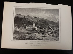 Talmács - Hunfalvy - Rohbock acélmetszet, reprint, Erdély, Románia