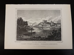 Pozsony nyugati oldala - Hunfalvy - Rohbock acélmetszet, reprint Felvidék, Szlovákia