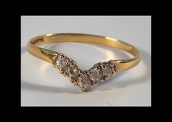 9 karatos V alaku gyuru /wishbone ring