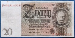 Németország 20 Márka 1923, F+-VF.