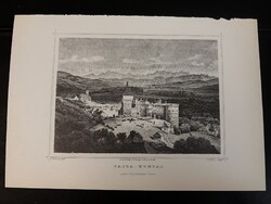 Vajdahunyad 2 - Hunfalvy - Rohbock acélmetszet, reprint, Erdély, Románia