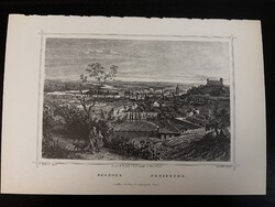 Pozsony - Hunfalvy - Rohbock acélmetszet, reprint Felvidék, Szlovákia