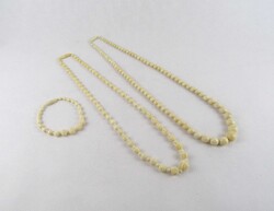 1V232 Régi faragott csont nyaklánc ékszer csomag