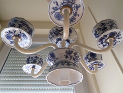 Régebbi hagymamintás 6 karú porcelán csillár lámpa