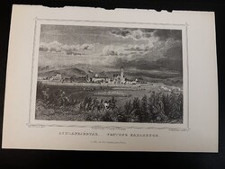 Gyulafehérvár - Hunfalvy - Rohbock acélmetszet, reprint, Erdély, Románia