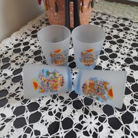 Ciprusi üveg emlékpohárka 4 db