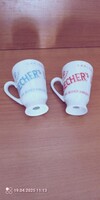 2db RETRÓ BECHER'S LIQUEUR Cseh Likőrös Pohár Karlsbad