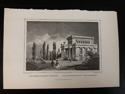 Kolozsvár, Nemzeti Múzeum - Hunfalvy - Rohbock acélmetszet, reprint, Erdély, Románia