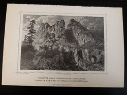 Csetátye Mare Vöröspataknál Erdélyben - Hunfalvy - Rohbock acélmetszet, reprint, Erdély, Románia