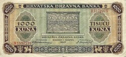1000 kuna 1943 Horvátország