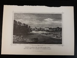 Aranyosgerend, Kastély és helység - Hunfalvy - Rohbock acélmetszet, reprint, Erdély, Románia