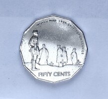 Ausztrália 50 cents 2005, II. világháború vége 60. Évfodulójára.