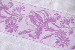 Art Deco régi antik damaszt asztalterítő terítő abrosz írisz margaréta minta 147 x 134