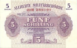 5 schilling 1944 Ausztria Militarbehörde katonai 3. hajtatlan UNC
