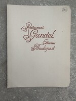 Gundel étterem étrend-menükártya 1925.04.14