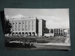 Képeslap,Dunaújváros,utca,autóbusz,Dózsa mozi látkép,részlet, 1960-
